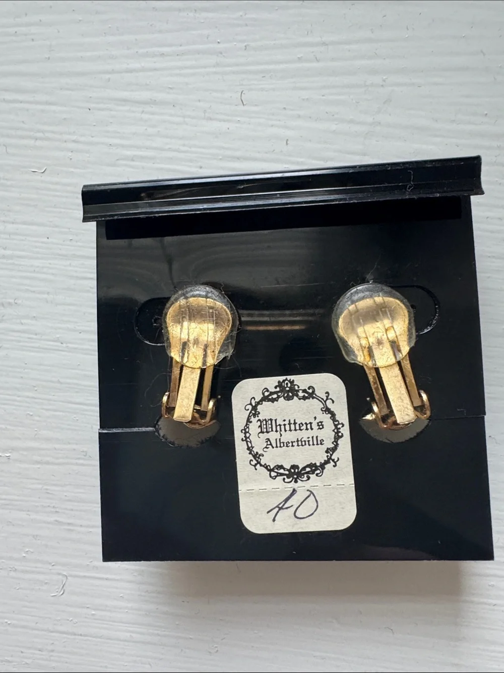 Gay Boyer Gold Ribbed Dome Clip-On Earrings